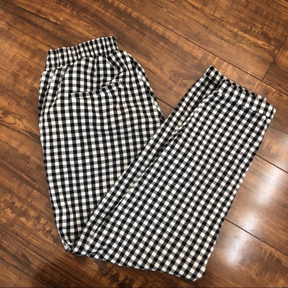 Bershka Pants - Bershka Black and White Gingham Pants